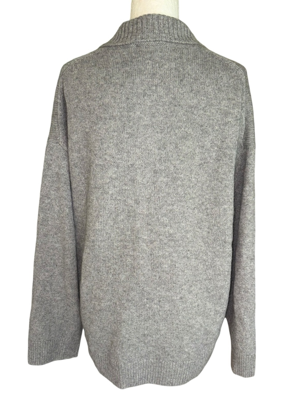 NWT Reformation Brooklyn Gray Cashmere Polo Collar Sweater - XL - Picture 10 of 15